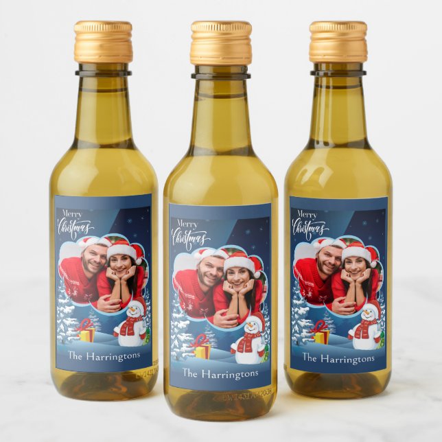 YOUR Photo & Name(s) Christmas Wine Label (Bottles)