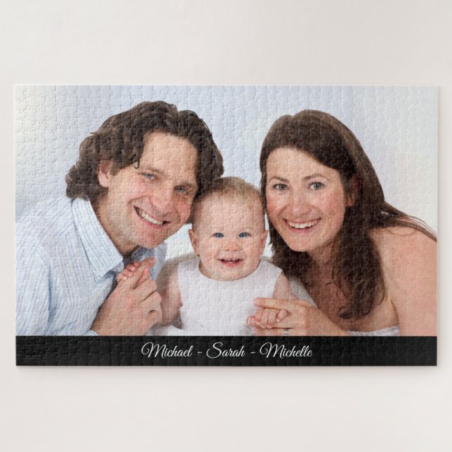 Your Photo Name Template Large Jigsaw Puzzle (Horizontal)