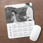 Your Photo Names Personalised 2025 Calendar Mouse Pad<br><div class="desc">Keep the person you love nearby with a personalised 2025 calendar mouse pad. Replace the sample photo and names with your own in the sidebar. The custom text is in an elegant black script font. Below it is an easy to read black 2025 calendar on a white background. Makes a...</div>