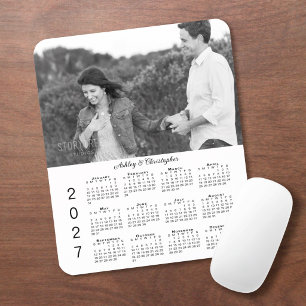 Your Photo Names Personalised 2027 Calendar Mouse Pad
