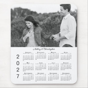 Your Photo Names Personalised 2027 Calendar Mouse Pad
