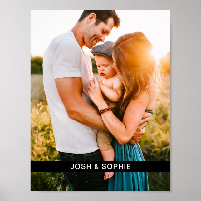 Your Photo & Names Wall Poster (Front)