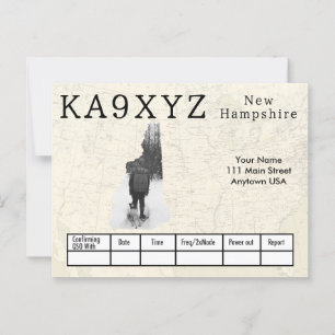 Your Photo New Hampshire Shaped Cutout Custom QSL Postcard