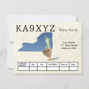 Your Photo New York Shaped Cutout Custom QSL Postcard