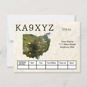 Your Photo Ohio Shaped Cutout Custom QSL Postcard