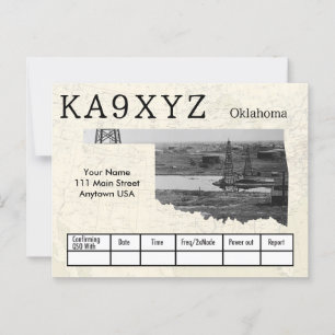 Your Photo Oklahoma Shaped Cutout Custom QSL Postcard
