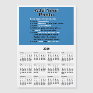 Your photo on 5x7 Mini Calendar Magnet Template