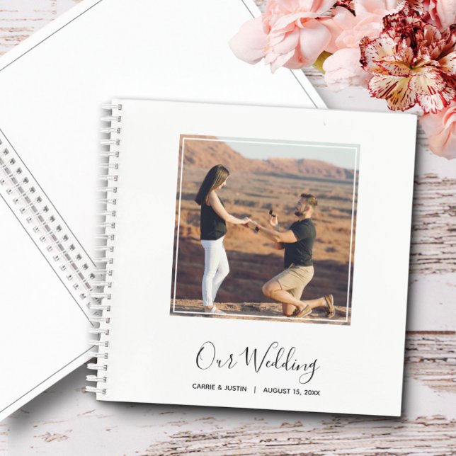 Your Photo on Wedding Guest Book (Choose SOFT or HARD cover and inside pages, *Sketch style shown here.)