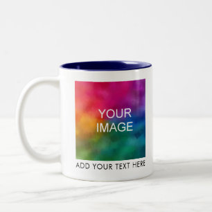 Your Photo or Logo Modern Elegant Simple Template Two-Tone Coffee Mug