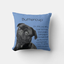 Your Photo or Use Our Cute Black Pug Puppy & Poem