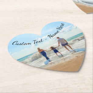 Your Photo Paper Coaster with Custom Text