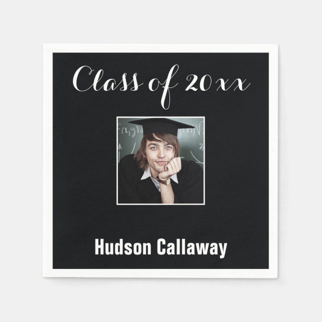 Your Photo Personalised Class of Graduation Napkin (Front)