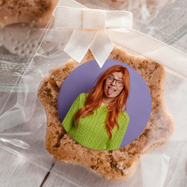 Your Photo Personalised Funny Custom Party Favours Classic Round Sticker (Creator Uploaded)