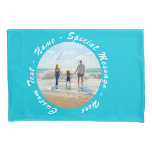 Your Photo Pillow Case Custom Text and Colours