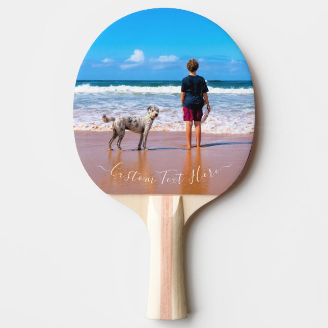 Your Photo Ping Pong Paddle with Custom Text Name (Front)