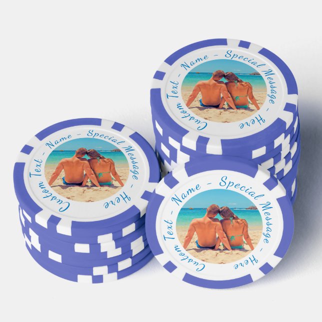 Your Photo Poker Chips Gift with Custom Text (Stack)