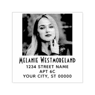 Your Photo Portrait #1 Name Return Address Self-inking Stamp