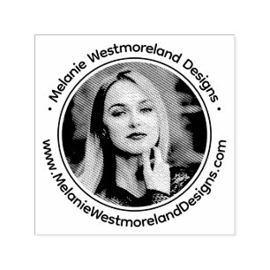Your Photo Portrait #1NF Round Name Website  Self-inking Stamp