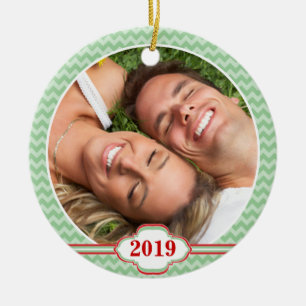 Your Photo Red Birds Swirl Tree Christmas Ornament