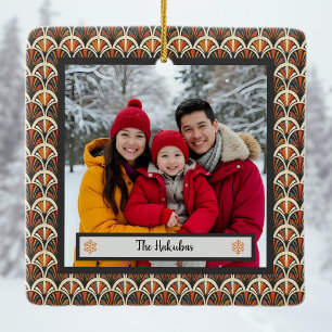 Your Photo Retro Art Deco Jazz Age Vintage Colours Ceramic Ornament