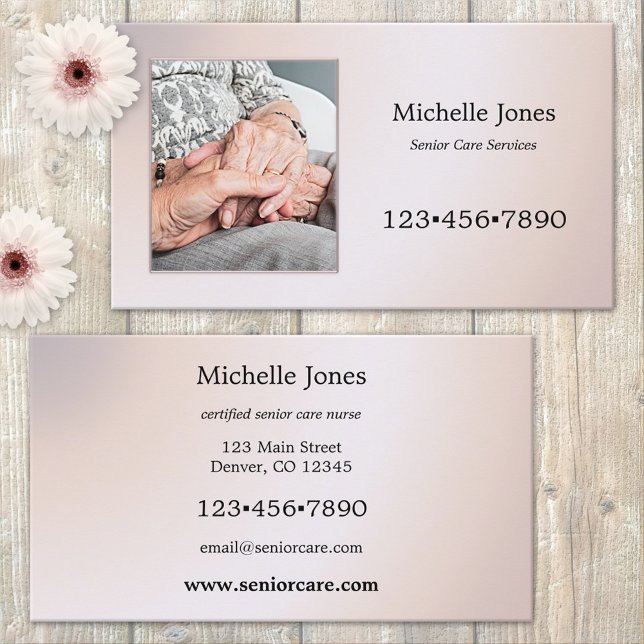 Your Photo Senior Care Services Business Card (Creator Uploaded)