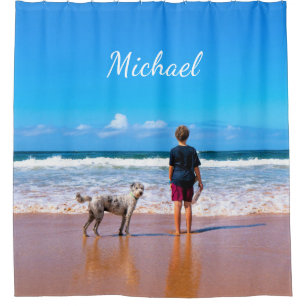 Your Photo Shower Curtain with Custom Name