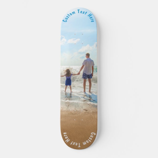 Your Photo Skateboard with Custom Text Name (Front)