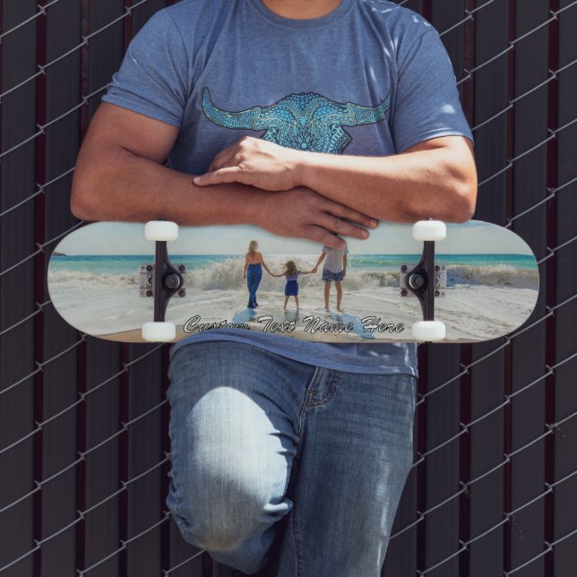 Your Photo Skateboard with Custom Text Name (Outdoor 3)