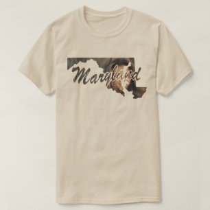 YOUR PHOTO State Of Maryland Shape T-shirt