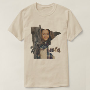 YOUR PHOTO State Of Minnesota Shape T-shirt