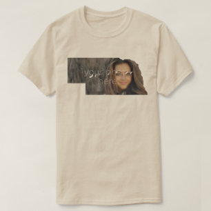 YOUR PHOTO State Of Nebraska Shape T-shirt