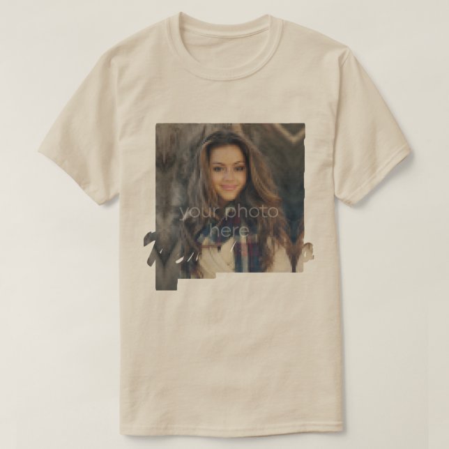 YOUR PHOTO State Of New Mexico Shape T-shirt (Design Front)