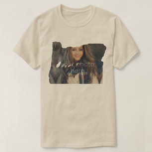 YOUR PHOTO State Of Oregon Shape T-shirt