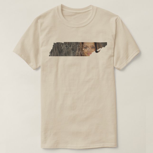 YOUR PHOTO State Of Tennessee Shape T-shirt (Design Front)