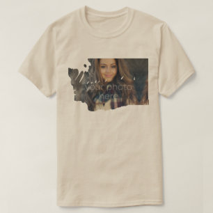 YOUR PHOTO State Of Washington Shape T-shirt