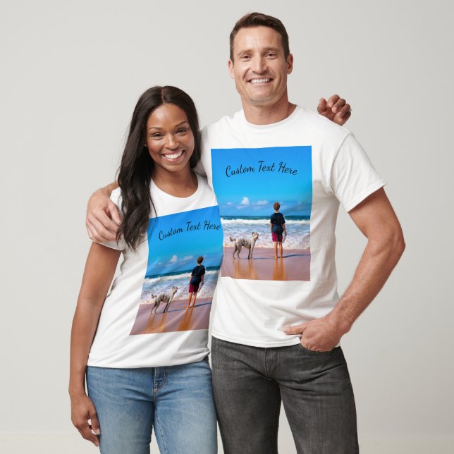 Your Photo T-Shirt Gift with Custom Text Name (Unisex)