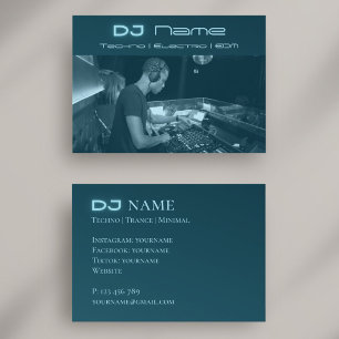 Your photo techno music DJ Business Card