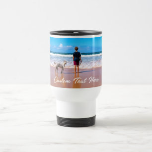 Your Photo Travel Mug Gift with Custom Text