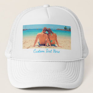 Your Photo Trucker Hat Custom Text Personalised