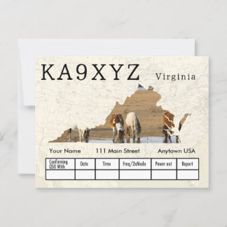 Your Photo Virginia Shaped Cutout Custom QSL Postcard