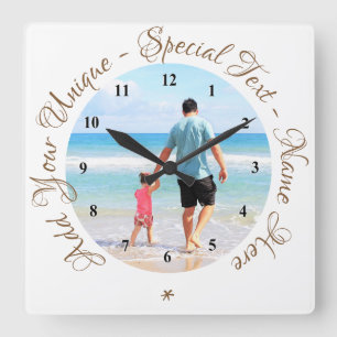 Your Photo Wall Clock with Custom Text