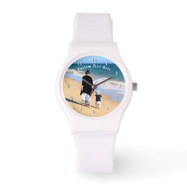 Your Photo Watch Gift with Custom Text (Front)