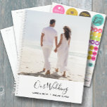 Your Photo Wedding  Planner<br><div class="desc">Wedding planner with your favourite photo on the front personalised with your details in chic lettering. Planner includes monthly and weekly layouts,  12 months,  60 pages with laminated SOFT or HARD front and back covers.</div>