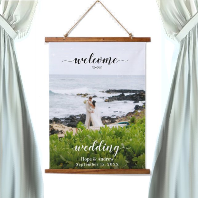 Your Photo Wedding Seating Chart and Welcome Sign  Hanging Tapestry (Creator Uploaded)