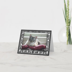 Your Photo Wedding Thank You Black and White Art Card