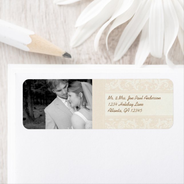 Your Photo Wedding Vintage Peony Damask (Insitu)