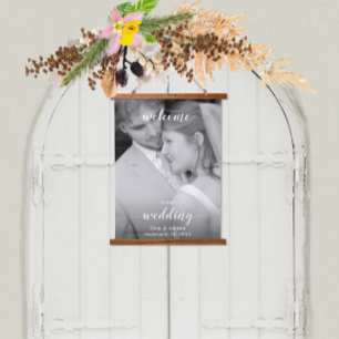 Your Photo Wedding Welcome Sign  Hanging Tapestry