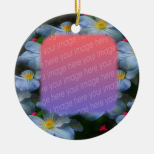 Your Photo White Clematis Flowers Ornament
