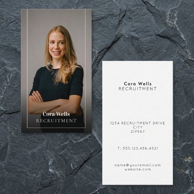Your photo, white opaque border modern business ca business card (Your photo, white opaque border modern business card.)