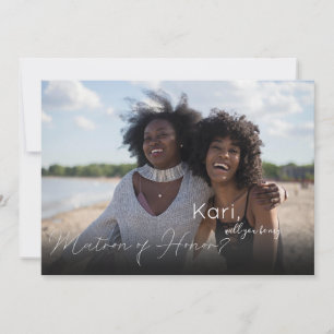 Your Photo Will U Be Matron of Honour Landscape Invitation